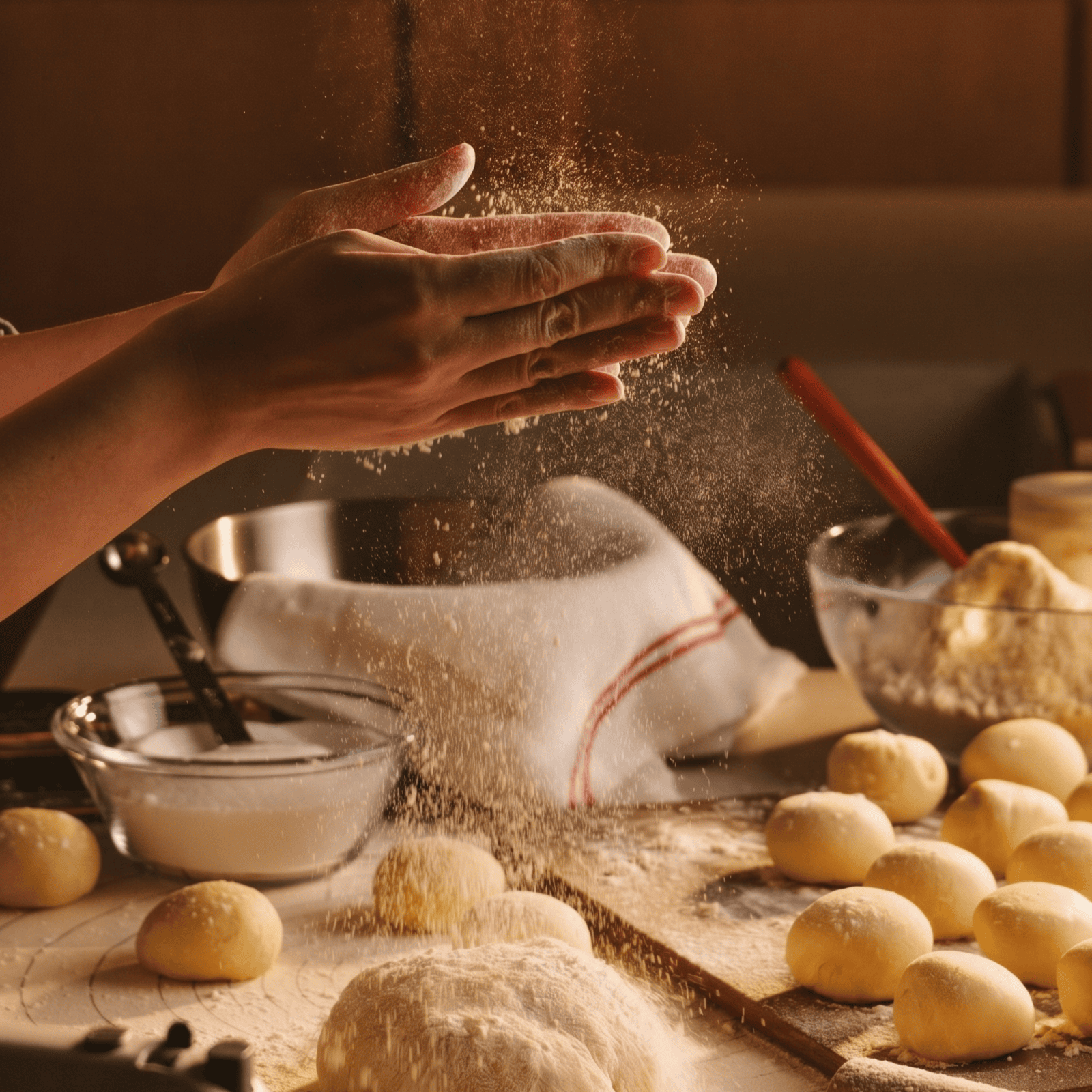 Hands preparing a meal