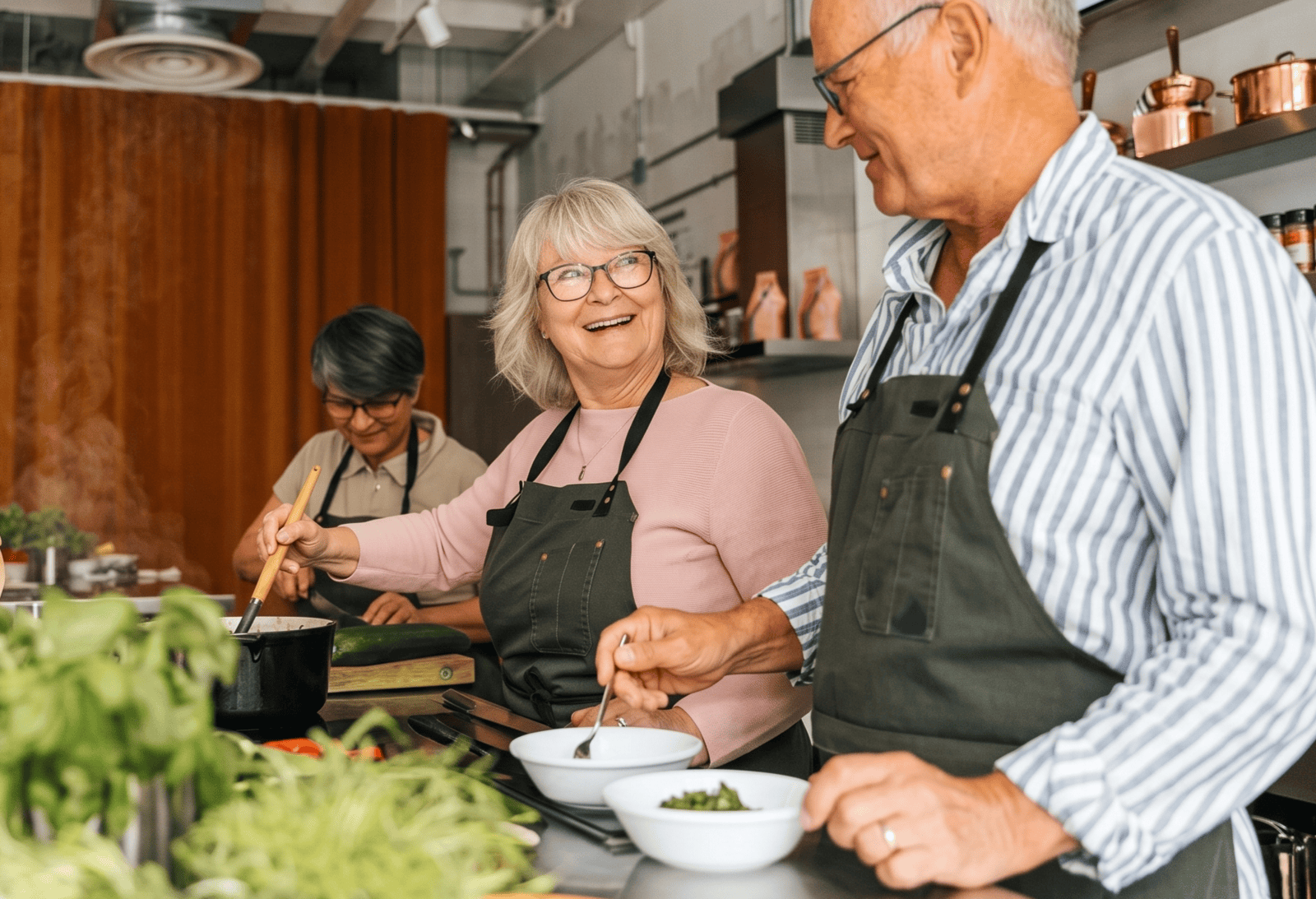 Residents cooking together